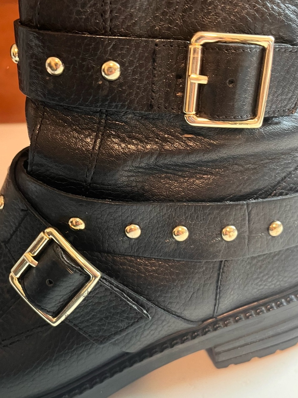 Kurt Geiger London Stinger Black Studded Buckle Ankle Booties size 39/8.5 - Picture 4 of 8